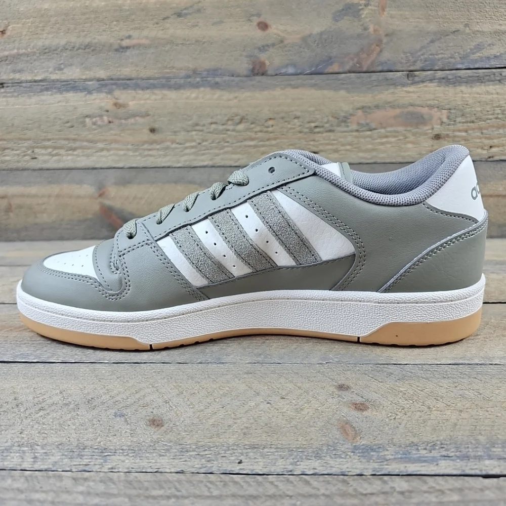 Adidas Men's Break Start Sportswear Athletic Shoes Green Pebble Chalk White